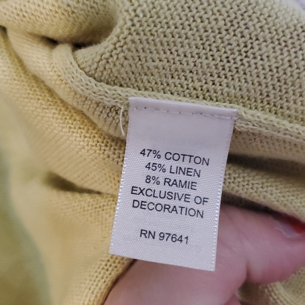 J.Jill Lightweight Throw On Sweater Cotton Linen Quilted Embroidery Size MP BoHo - Picture 8 of 14